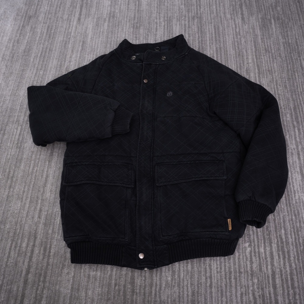 Element Brand Bomber Jacket Mens XL Black Excellent Quilted Full Zip Skater